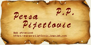Persa Pijetlović vizit kartica